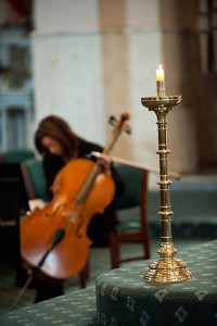 Cello at church wedding ceremony.