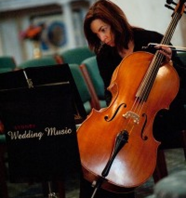 Cello at church wedding ceremony.