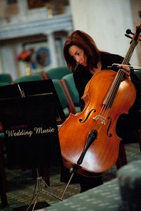 Cello at church wedding ceremony.