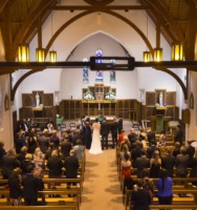 String Quartet playing at church wedding ceremony