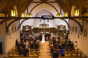 String Quartet playing at church wedding ceremony